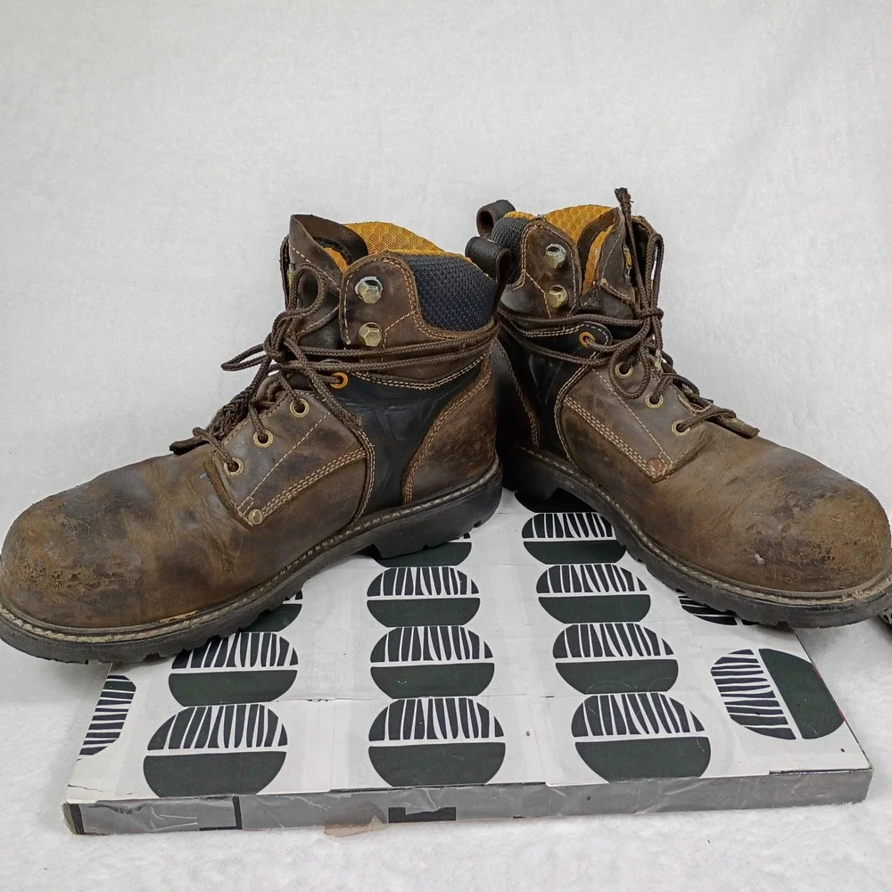 Carolina Mens Waterproof N‎ Work Boots Brown Leather Oil Resistant 9